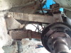 ooh fek, there's a patch on the radius arm.  Everything covered in thick paint.