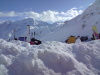 This was the view from the piste bar deck at the top of the long blue. I was standing up when I took it.