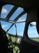 View through cockpit window, on ground.