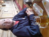 Thirsty work this skiing