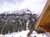 At the top of photo is the Piz Sella cable car building, just under the cloud line.