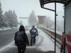 Steve having walked up to bus stop (Monday)